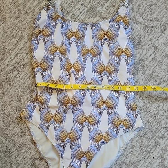 Tory Burch Printed Clip Tank Swimsuit One Piece Sand Deco Crane - Picture 14 of 16